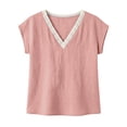thumbnail image 3 of Maplenight Summer Tops for Women Cotton Cap Sleeve Shirts Lightweight Breathable Casual Beach Vacation Tops Daily Wear, 3 of 3