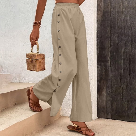 SIYUDAN Womens Pants Ladies Casual Pants Khaki Adult Womens Pants Loose Sweatpants Women Wide Leg Trousers Women Womens Fall Pants