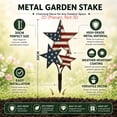 thumbnail image 4 of 4th of July Decoration Metal Yard Stake, 12" Outdoor Garden Decor Rustproof Metal Ornament for Patio Front Porch Flag Memorial Day Veterans Day Holiday Decorations, 4 of 9