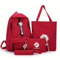 thumbnail image 2 of Juego De Mochila Kawaii De 4 Piezas, Mochila Escolar Con Estampado De Margaritas Con Bolso De Mano, Bandolera Y Estuche Para Lápices, 2 of 4