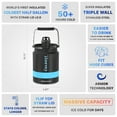 thumbnail image 3 of Coldest Sports Water Bottle - 1/2 Gallon (Straw Lid), Leak Proof, Vacuum Insulated Stainless Steel, Hot Cold, Double Walled, Thermo Mug, Metal Canteen (1/2 Gallon, Black), 3 of 6