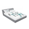 thumbnail image 3 of Saying Bedding Set with Sheet & Covers, Modern Typographic Style Relax and Enjoy Message with Ink Splatter, Printed Bedroom Decor 2 Shams, 4 Sizes, Baby Blue Black, by Ambesonne, 3 of 3