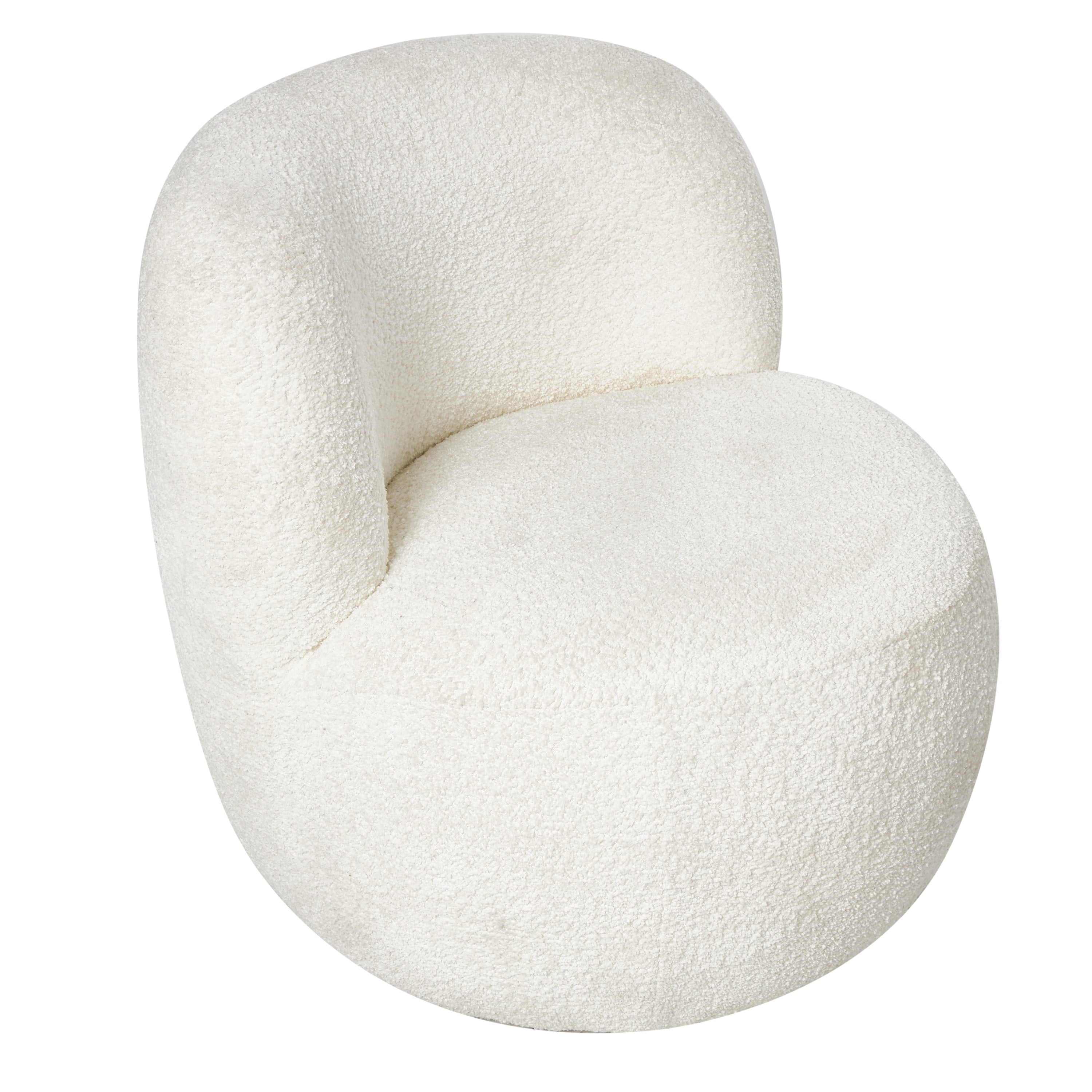 DecMode Polyester Rounded Barrel Lounge Chair, White