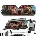 thumbnail image 2 of Garronmavis Brown Bear Driving Windshield Sunshade for Jeep Wrangler,Windshield Shade Blocks UV Rays, Compatible with Jeep Wrangler TJ JK JL 2/4 Door, 2 of 6