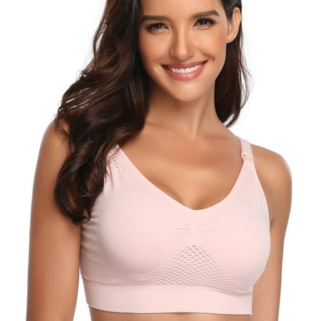 

Rumida Women Maternity Nursing Bra Mesh Breathable Front Closure Wire Free Bra Nylon Nursing Breathable Front Closure Wire Free Comfortable Soft Casual Nursing Bra Women Lady Maternity Women XL