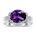 thumbnail image 4 of RYLOS Rings for Women 14K White Gold Ring 12X10MM Gemstone &  Diamonds Great Ring for Middle or Pointer Finger February Amethyst Jewelry Size 9.5, 4 of 8