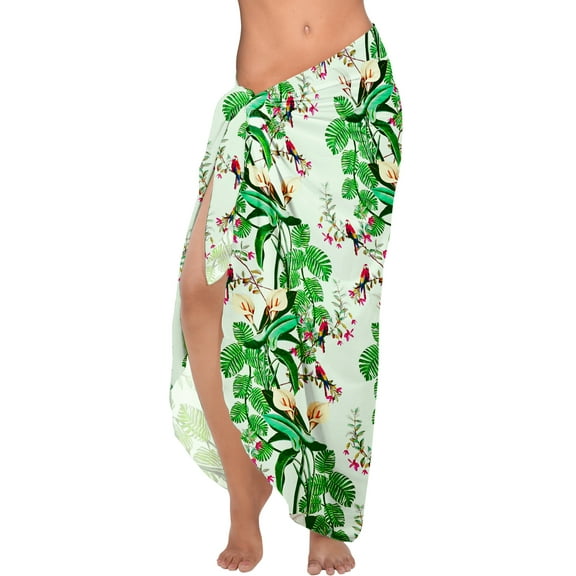 LA LEELA Women's Pareo Beach Swimwear Bikini Wrap Sarong One Size Forest, Leaves