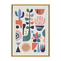 Kate and Laurel Sylvie Mid-Century Succulents Framed Canvas Wall Art By Rachel Lee, 23x33 Natural, Botanical Plant Home Decor