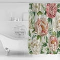 thumbnail image 4 of Pink Botanical Flowers Shower Curtains for Bathroom Waterproof Fabric Bath Curtains Decor Bath Tub Curtain Spring Pastoral Floral Decorative Shower Curtain Sets with 12 Hooks, 72x72 Inch, 4 of 6