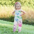 thumbnail image 4 of NAISIBABY Girls Suspenders Jumpsuit, Sleeveless Tie-Dye Gradient Printed Causal Summer Romper Multicolor 1-2T, 4 of 5