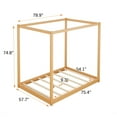 thumbnail image 2 of Churanty Wood Full Size Canopy Platform Bed Frame with Support Legs,Natural, 2 of 9
