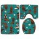 thumbnail image 1 of ABPHQTO Hermosas botas de vaquero de algodón verde azulado de colores Juego de alfombras de baño de 3 piezas Alfombra de baño Alfombra de contorno y tapa de inodoro, 1 of 2