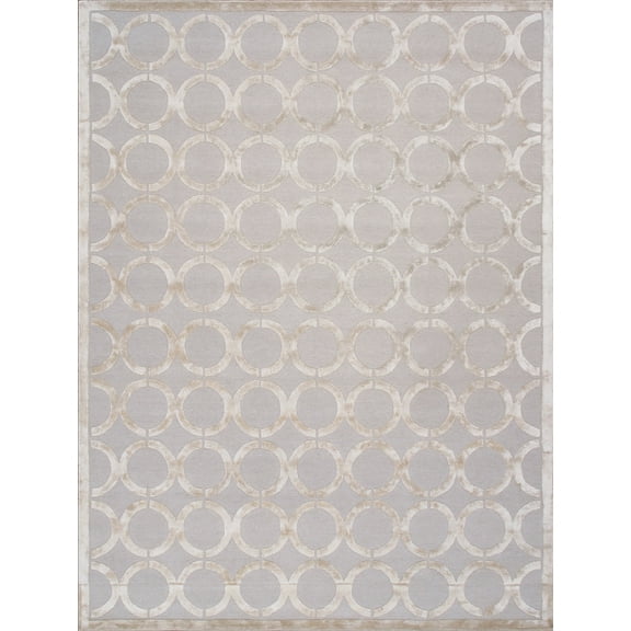 Pasargad Home Edgy 8' x 10' Hand-Tufted Silk and Wool Beige Rug, For Indoor Space and all Age of Group