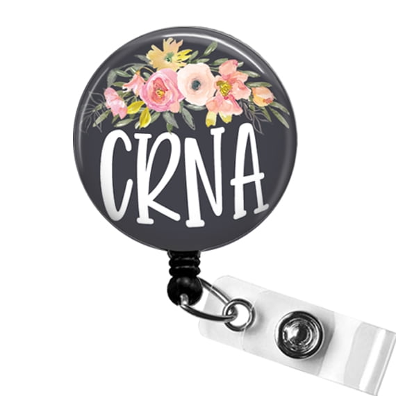 CRNA Badge Reel, Nurse Anesthetist ID Clip, Anesthesia Nurse Badge Holder, Graduation Gift | Scrapheart