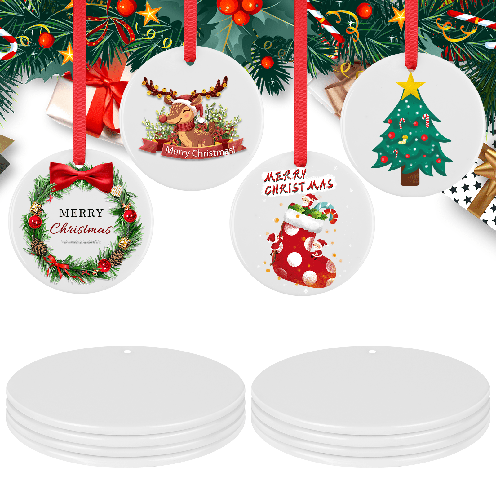  26 Pieces Ceramic Sublimation Ornaments Blanks, 2.87 Inches  Ceramic Ornaments for Sublimation Christmas Ornaments Blanks Discs Ceramic  Ornaments to Paint : Arts, Crafts & Sewing
