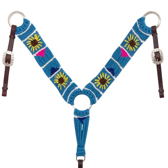 Hilason Horse 100% Wool Breast Collar Hand Woven Blue