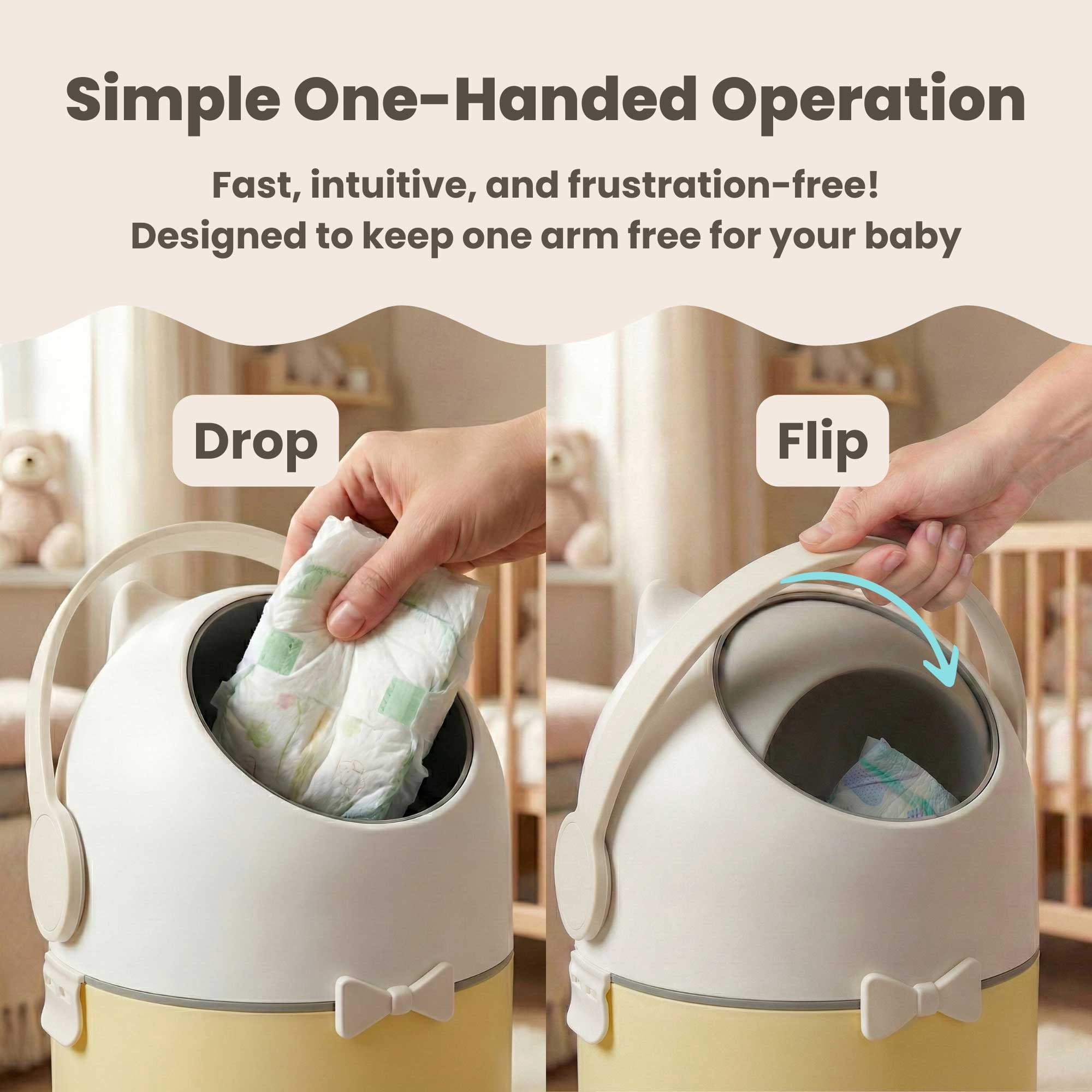 iTouchless Odorless Diaper Pail (Sand Almond)