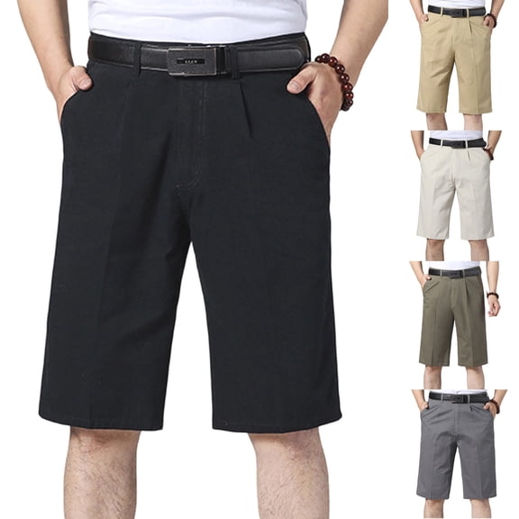 Guluxicc Men's Golf Shorts Summer Cotton Business Casual Shorts With Pockets
