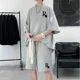 thumbnail image 2 of Traje de verano con estampado de gofres para hombre y mujer, ropa deportiva de marca, camiseta holgada de manga corta, pantalones cortos deportivos, conjunto de 2 piezas, 2 of 5