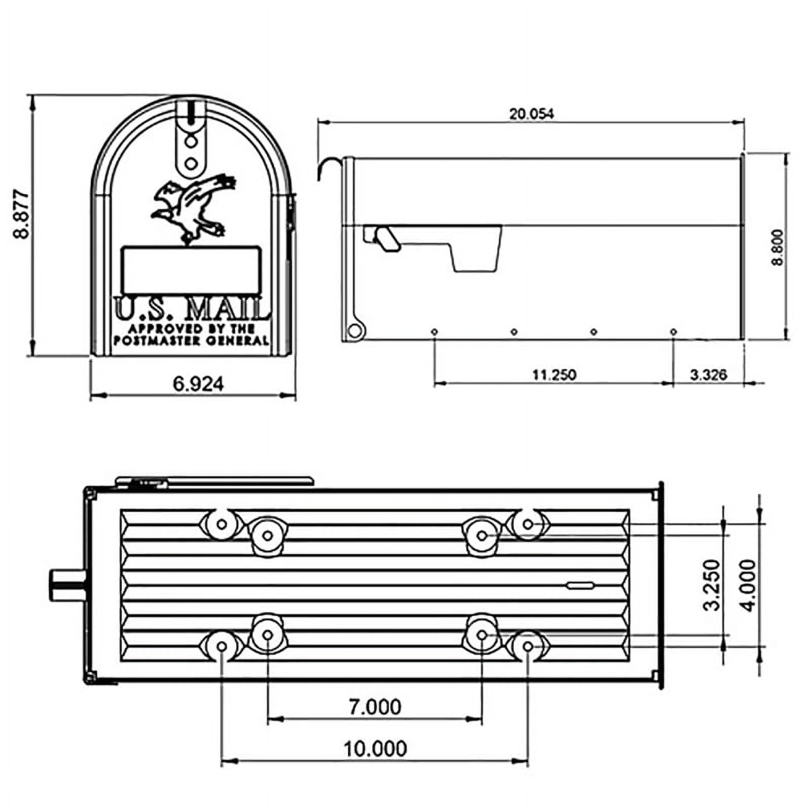 Architectural Mailboxes Elite Galvanized Steel, Medium, Post-Mount Mailbox in Textured Bronze