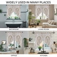 thumbnail image 3 of Brown Boho Swag Curtains for Kitchen/Bedroom/Living Room, Vintage Abstract Art Floral Ethnic Tribe Scalloped Curtains 63 Inch Long, Window Swag Topper Curtains Valances 2 Panels Set 36"x63", 3 of 8