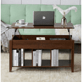 thumbnail image 3 of Ktaxon Mid-Century Lift Top Coffee Table, Multi-Functional Lift Tabletop Center Table for Living Room with Hidden Storage Compartment & 3 Cube Shelves, Retro Brown, 3 of 6