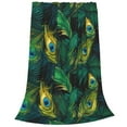thumbnail image 2 of Sikiie Peacock Feathers2 Ultra-Soft Micro flannel Blanket Luxury All Seasons Warm Blanket for Bedding Sofa and Travel (4 sizes)-80"x60", 2 of 7