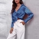 thumbnail image 5 of Blusa de manga larga de seda satinada,Camisa de manga larga para mujer Camisa con cuello vuelto para mujer Camisa de manga larga para mujer Salida de alta intensidad, 5 of 8