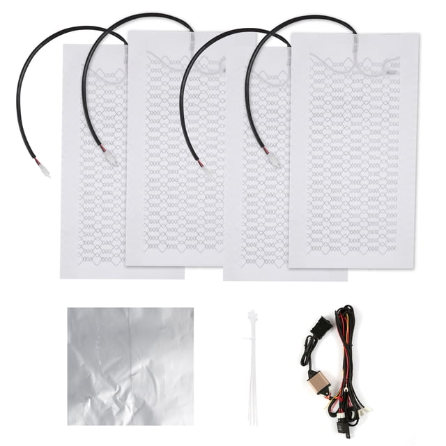 Cojín Kit de calentador de asiento de fibra de carbono de 12 V para 2 asientos con interruptor de te TOMSHOO Cojín