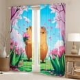 thumbnail image 2 of Homewish Pink Cherry Blossom Black Out Curtains,Cute Capybara Curtains Pack of 2 (42x63 Each),Kawaii Tulip Flower Bedroom Curtains For Girls Kids,Microfiber Bedroom Decor, 2 of 6
