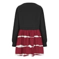 thumbnail image 5 of Elainilye Fashion Dresses for Women 2024 Casual Sweatshirt Long Sleeve Dress Round-Neck Ladies Patchwork Mini Dresses,Red, 5 of 6
