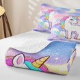 thumbnail image 4 of Metsweet Dreamy Unicorn Quilt King, Watercolor Starry Sky Animal King Coverlet Set, 4 of 7