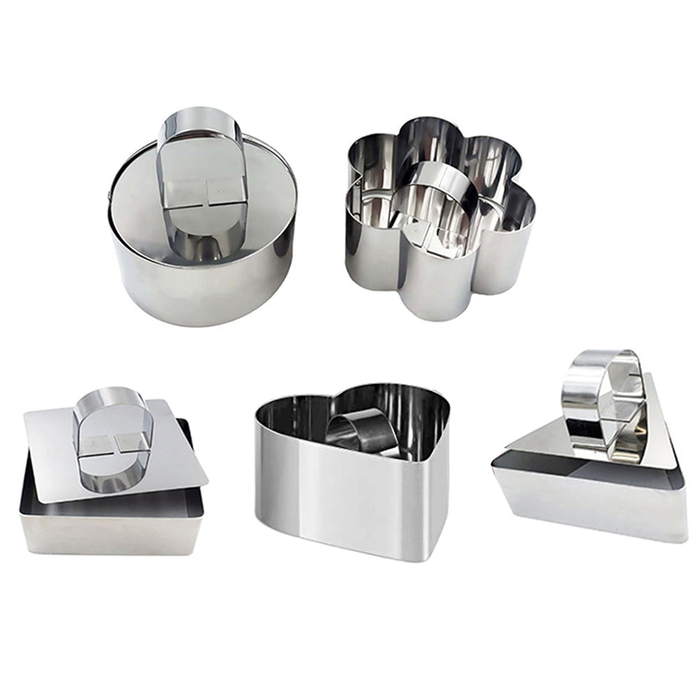 Details about   5Pcs Stainless Steel Round Cookie Biscuit Pastry Cutter Baking Cake Decor Mold 