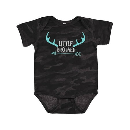 

Inktastic Little Brother Deer Antlers Arrow - Blue Gray Gift Baby Boy Bodysuit