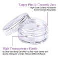 thumbnail image 3 of Juego de 50 frascos de muestra vacíos para cosméticos, transparentes, redondos, de viaje para cremas y polvos, muestra pequeña de 5 g/5 ml., 3 of 5