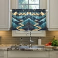 thumbnail image 2 of Yayeee Kitchen Curtains Tier Pair Light Filtering 27"x36" Rod Pocket Short Cafe Window Panel, Dark Mountains, 2 of 7