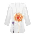 thumbnail image 4 of XIAfhje Womens Summer Cardigans Lightweight 3/4 Sleeve Floral Print Kimono Cardigan Loose Casual Beach Cover Up Blouse Tops, 4 of 5