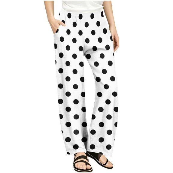 SGFCWSX Girls Casual Pants Straight Leg High Elastic Waist Trousers for Kids Print Trendy Pant Black Size 5 Years