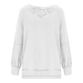thumbnail image 5 of XFLWAM Women's Deep V Neck Sweatshirts Long Sleeve Sexy Pullover Tops Casual Solid Color Loose Fit Fall Fashion T Shirt S, 5 of 7