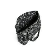 Vera Bradley Womens Cotton Pleated Multi-Strap Satchel Black Bandana Medallion