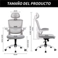 thumbnail image 3 of Silla Oficina de Respaldo Alto Ergonómica, Color Gris, para Hogar u Oficina HOMEMAKE FURNITURE Moderno, 3 of 7