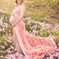 thumbnail image 2 of JustVH Lace Maternity Dress for Photoshoot Strapless Open Front Maxi Maternity Dress for Photography, 2 of 6