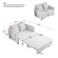 thumbnail image 5 of HestiNysus Modern Linen Loveseat with Pull-Out Sofa Bed, Beige, 5 of 5