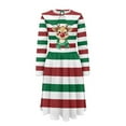 thumbnail image 4 of DISNIMO Reindeer Dresses for Girls 9-10 Years Old Girls Midi Christmas Dress for Girls Striped Dress Kids Long Sleeve Skater Dress Girls Casual Collared Dress forDress Child Swing Dress, 4 of 7