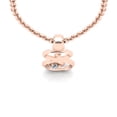 thumbnail image 4 of SuperJeweler S Initial Necklace in 14 Karat Rose Gold, Diamond Accent and Swirly, With Free 18 inch Cable Chain, for Women, 4 of 6
