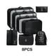 thumbnail image 3 of Kit de accesorios de viaje Qarigey 8 unids/set Organizador de maleta negro, 3 of 6