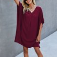 thumbnail image 3 of Fridja Robe d'Été Décontractée pour Femmes, Col Rond, Courte, Ample, Longueur Genou, 3 of 7