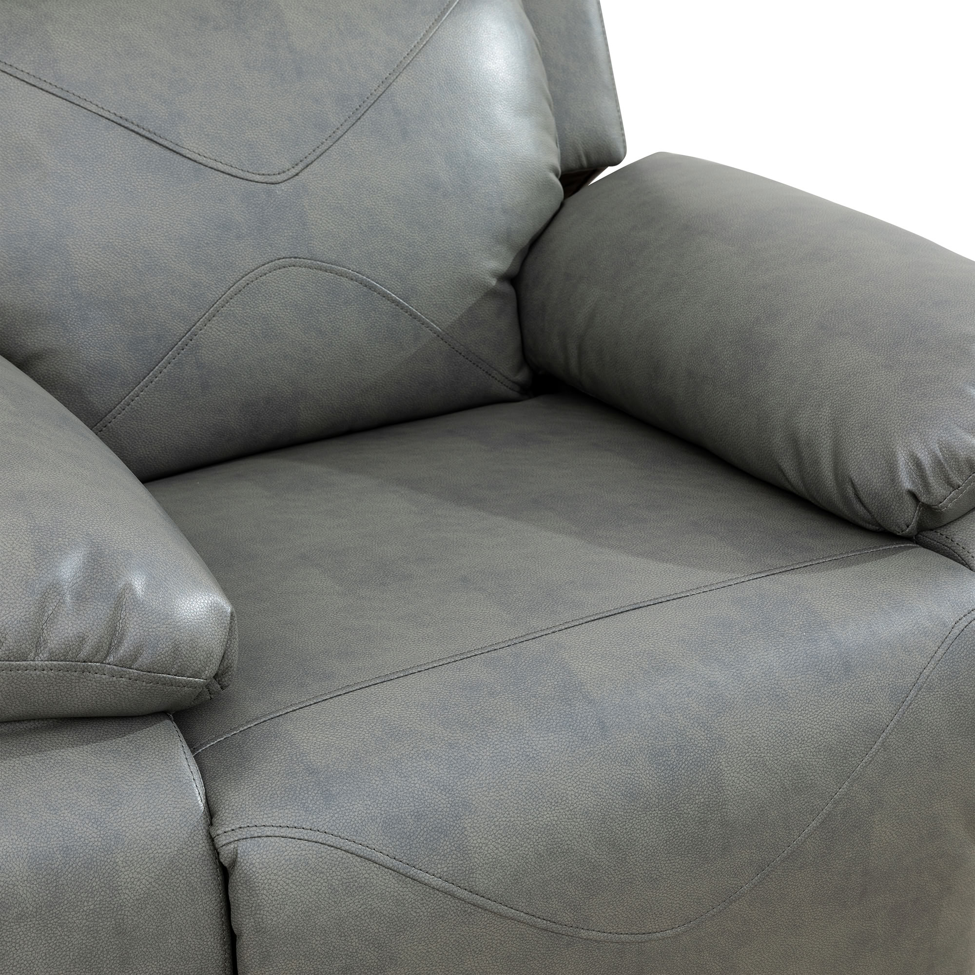 MAYEERTY Recliner Chair, Breathing Leather Sofa with USB Charging & LED Lights for Living Room Bedroom