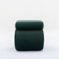 thumbnail image 4 of Modern S-shaped Ottoman, Velvet Upholstered Square Chairs Footstool with Padded Seat Cushion for Living Room Bedroom, 19.3"×18.1"×18.1", Green, 4 of 7