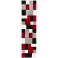 thumbnail image 5 of Well Woven San Francisco Escondido Red Modern Geometric Squares 2'7" x 9'10" Runner Area Rug, 5 of 8
